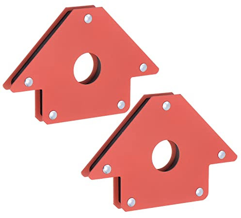 sourcing map 2pcs Arrow Welding Magnet Holder, 50LBS 45, 90, 135 Degree Angle Magnetic Metal Clamps Working Tools for Welding, Soldering, Assembling