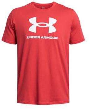 Under Armour UA Sportstyle Logo Update SS T-Shirt Herren, Red Solstice - White, XL