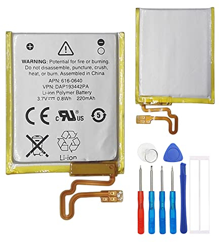 E-yiiviil Replacement Battery 616-0640 Compatible with iPod Nano 7 7th Gen A1446 MD481LL/A 616-0639 616-0640 with Tools