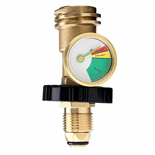 Propane Tank Gauge Level Indicator Leak Detector Universal Brass Fittings Convert POL to QCC1 Type 1