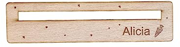 minimutz Lesehilfe Kinder 1. Klasse Holz | Personalisiertes Lesezeichen mit Name | Lesestreifen Lineal mit Lesefenster Schulkind | Hilfe bei Legasthenie Lesen Lernen Schultüte