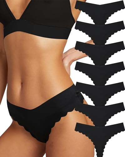 Levao String Femme sans Couture sous Vetements Feminins Sexy Bikini Strings Femme et Tangas Lot de 7 Culotte String pour Femme sous-Vêtements S-XL