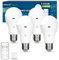 BoRccdit CordlessGlow 15W A19 Rechargeable Light Bulbs with Remote, 3 Color Temperatures + Dimmable Battery Powered Light Bulbs,up to 24 Hours