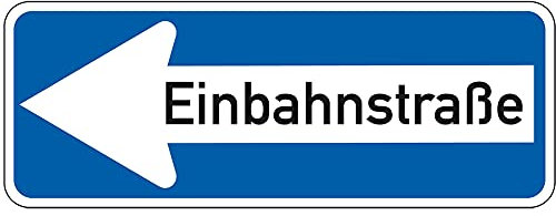 Schild I Verkehrszeichen Einbahnstraße linksweisend, Nr.220-10, Aluminium RA2, reflektierend, 800x300mm, DIN 67520, nach StVO