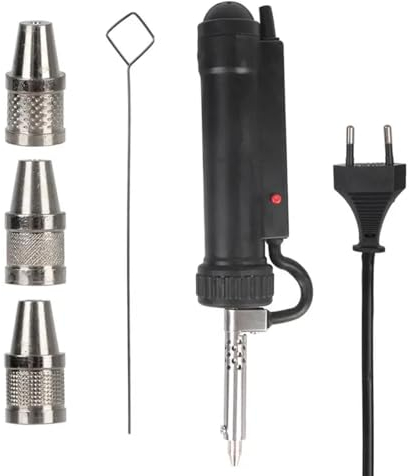 Shkalacar Pro Fer à Souder Électrique,Ventouse à souder électrique, Pompe à dessouder Automatique avec 3 Buses d'aspiration à souder, Pistolet Portable pour Dispositif d'aspiration