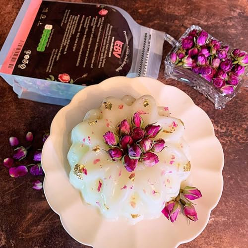 Premium Edible Pink Rose Buds dried - 100% Pure,Handpicked for Exquisite Quality and Rich Aroma For Culinary Delights, Includes Reusable A Tea Bag Dried Rose Petals, Rosebuds Tea