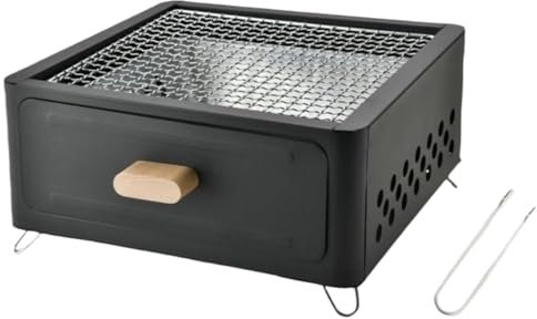 MCLIUJIA BBQ Holzkohlegrill Tragbarer Holzkohlegrill, Tischgrill, Grill, Grill, Grill Für Camping, Hinterhof, Picknick Holzkohlegrill Grill(Black)