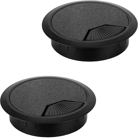 LICQIC 2 Stück Schreibtisch Kabeldurchführung, 80mm Kabeldurchlass, Kabeldurchführung Tisch Rund für Tisch Büro Arbeitsplatten