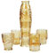 Lipitaley Koi - Set di 4 bicchieri impilabili a forma di pesce, bicchieri colorati per bevande, in vetro nautico, a forma di pesce, per decorare la casa, colore: oro