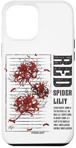 Hülle für iPhone 14 Pro Max Higanbana oder rote Spinnenlilie im Retro Anime Ästhetikstil