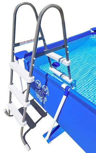 DVTFRUI Échelle De Piscine en Acier Inoxydable 3 Marches Résistante À La Corrosion & Antidérapante Échelle Piscine Enterrée pour Piscines sur Sol Et Enterrées,133cm