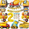 Funnity Bagger Geburtstag Deko 2 Jahre, Bagger Deko Kindergeburtstag 2, Deko 2. Geburtstag Junge, Baustelle Kindergeburtstag Party Dekoration, Bagger Luftballons Party Dekoration