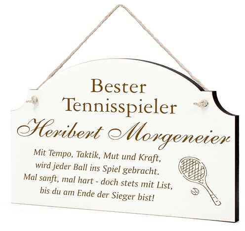 Dekolando Lustiges Tennis Schild - Geschenk für Tennisfans, Tennisspieler oder Trainer - Geschenke Tennisfan Tennistrainer