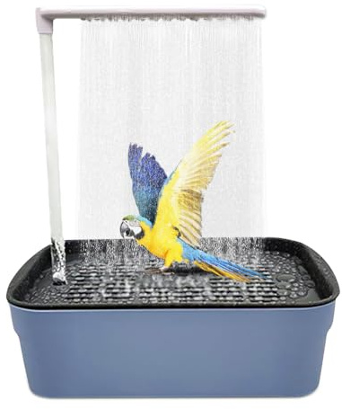 KUWUNG Vogeldusche Wellensittich, Vogel Badewanne, Vogelduschkabine automatische Vogelbadewanne - Automatischer, Betriebene Lovebirds Bath Fountain Pet Cage Accessoires Für Innenbad