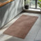 HomebyHome Kurzflor Teppich Läufer Flur 80 x 150 cm Braun - Teppich Weich, Waschbar, rutschfest, modern einfarbig Design - für Wohnzimmer, Schlafzimmer, Küche, Esszimmer