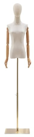 Weiblicher Schaufensterpuppen-Torso, Schaufensterpuppen-Körper weiblich,Verstellbare Schneiderpuppe | Kleiderformen mit Kopf, Ständer und Holzarmen für die Präsentation von Kleiderschmuck