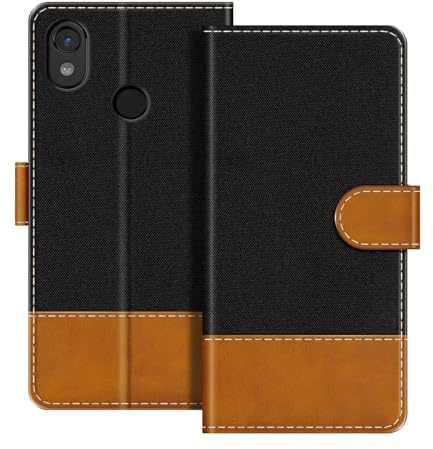 UOGNADGD Leder-Flip-Portemonnee-Hülle Kompatibel mit CAT S52 Handyhülle mit Kartenhaltern, RFID-Blockierung, Magnetverschluss & Kickstand (Schwarz)