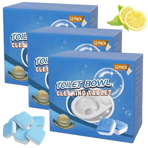 36Pcs WC Spülkasten Tabs WC Reiniger Tabs Extra Stark WC Tabs Toilette Extra Stark W-C Steine für Spülkasten Toiletten Tab-s Kann Kalk und Urinstein Entfernen Gerüche Entfernen für Toilette & Abfluss
