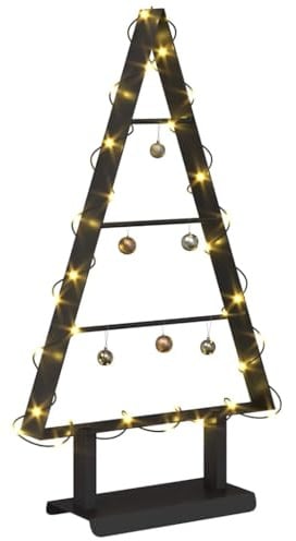 vidaXL Metall Weihnachtsbaum Schwarz 60 cm Stahl