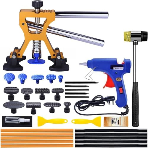 Manelord Auto Body Dent Puller Kit, Car Dent Repair Set with Golden Lifter for Auto Body Dent Remover