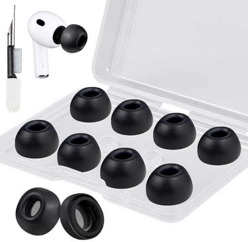 SOULWIT Silikon Ohrstöpsel für AirPods Pro 3 (3. Generation 2025), Pro3 Ersatz Ohrstöpsel mit Reinigungsset (Black/M)