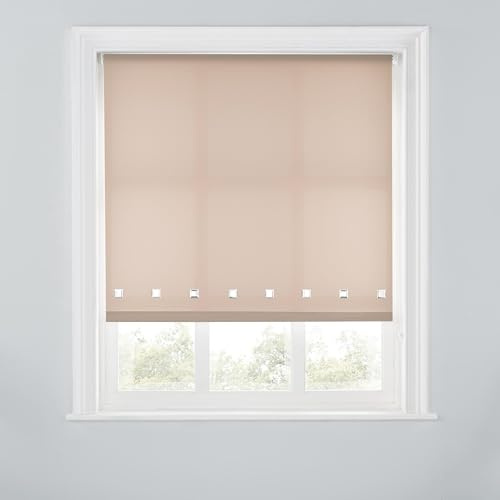 Trimmable Square Eyelet Roller Blind - 3FT - MOCHA - 90cm(W) x170cm(L) | Polyester Light-Filtering Roller Blind, Trim-To-Size for a Custom Fit, Brackets Inc, Ideal for Bedrooms, Kitchens & Lounges