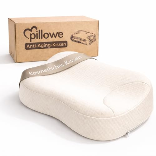 Generisch Pillowe™ Anti-Falten Kissen – ergonomisches Schlafkissen gegen Druck auf Gesicht und Nacken für Seiten- Rückenschläfer