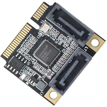 Mini-PCI-E-PCI-Express-zu-SATA-3.0-Dual-Port-Adapter-Konverter-Festplattenerweiterungskarte-SATA-PM-Multiplikator-Port-Wahlschalter