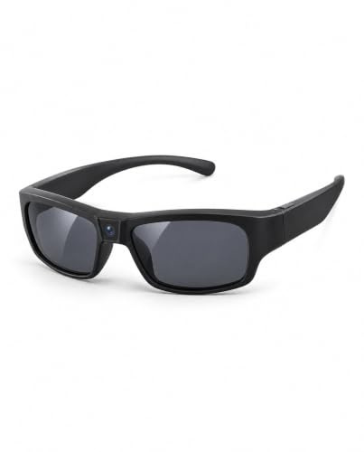 TIKATARER 1080P HD Smart-Kamera-Brille, Weitwinkel-Video-Sonnenbrille, 1,5 Stunden Akku-Brille mit Verhinderung von Verwacklungen, Schnelle Übertragung, EIN-Tasten-Bedienung