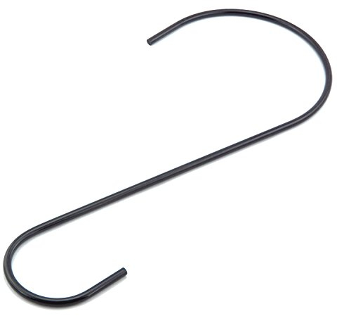 NXG 5 Stück 30,5 cm Baum-Asthaken, S-förmige Haken – Metallhaken zum Aufhängen von Vogelfutterspendern, Körben, Pflanzen, Laternen und Ornamenten (schwarz)
