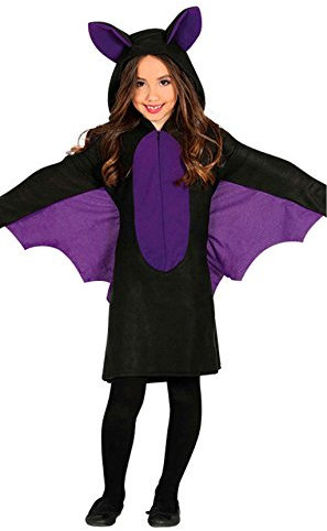 FIESTAS GUIRCA | Costume Little Bat Girl Enfant (5-6 ans) - Robe, Cagoule et Ailes pour Filles - Costumes de Chauve-souris et Animaux pour Halloween, Carnaval et Fêtes Costumées - Noir et Violet
