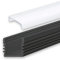 INNOVATE 2m LED Schiene - Aluminium Profil - Aluprofil für LED Stripes/Streifen - LED Kanal - ALU Leiste - (Alu Profil schwarz inkl. milchiger/opaler Abdeckung für LED Stripe/Strip)