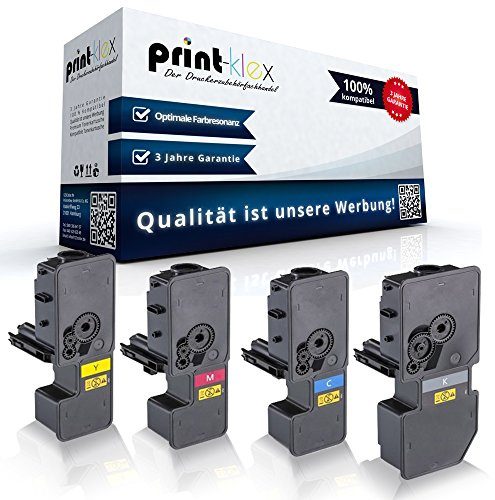 4X Print-Klex Tonerkartuschen kompatibel für Kyocera ECOSYSM5521cdn ECOSYSM5521cdw ECOSYSP5021 TK5220 TK 5220 TK5220 TK 5220 TK-5220 Y TK 5220Y Black Cyan Magenta Yellow - Office Print Serie