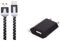 Pack Chargeur pour Sony Xperia Xa1 Ultra Smartphone Type C (Cable Noodle 1M Chargeur + Prise Secteur USB) Murale Android (Noir)