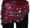 Tanzbekleidung & Accessories Bauchtanz Münzgürtel Samt Hüfttuch Belly Dance Bauchtanzgürtel Karneval Münzen (Pink mit silbernen Münzen)