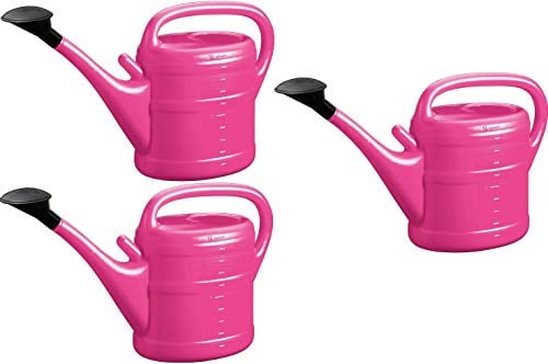 3X Gießkanne 10L PINK + 1x BILDMAGNET! Blumenkanne Kunststoff für groß & klein Garten & Zimmerpflanzen Gießkannen Gieskanne Gieskannen Giesskanne 10 L Liter Watering Can Gieskannen10Liter lr