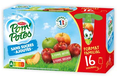 Materne Pom'potes ssa pomme / pomme-brugnon 16x90g - Les 16 gourdes de 90g