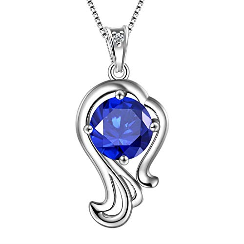 Aurora Tears Jungfrau Halskette 925 Sterling Silber 12 Sternzeichen Anhänger Sternbild September Birthstone Halskette CZ Horoskop Schmuck Geschenk für Frauen und Mädchen DP0134C