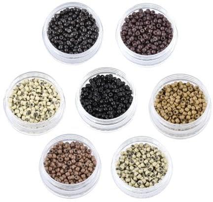 200 Stück Nanoringe mit Silikon 3,0 mm Nano Ringe Microringe mit Silikon für Extensions (Dunkelblond)