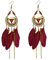 1 Paar Weiblich Boho Ohrringe Baumeln Bunte Lange Feder Quaste Ethnic-tropfen-ohrringe Schmuck-geschenk