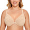DELIMIRA Women's Front Fastening Bra Racer Back Lace Plus Size Non Padded Underwired Beige 34DD