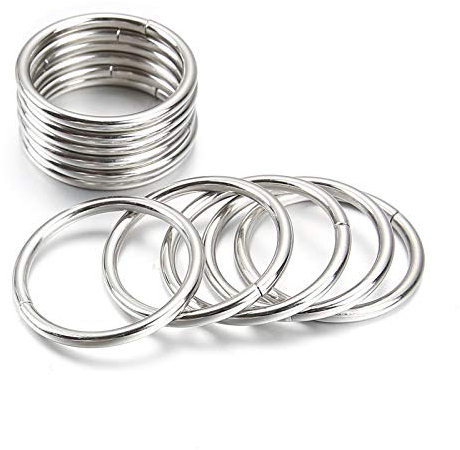 12 Stück Silber Mehrzweck-Metall O-Ring nicht geschweißt O-Ring für DIY Zubehör Hardware Taschen Ring, Traumfänger und Handwerk, 50 mm