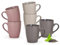 Moderne Tassen 6er Set in grau, beige, rosa - Vintage Keramik Kaffeetassen in 300ml für Tee, Kaffee, Cappuccino - Schöne Retro Kaffeebecher als Geschenk, spülmaschinenfest und mikrowellengeeignet