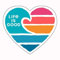 Life is Good. Die Cut Sticker Clean Wave Heart, Cloud White