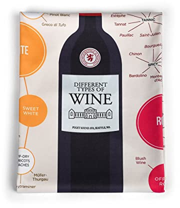 Wine Folly Microfiber Polishing Cloth – Different Types of Wine Design | Extra-Large Microfiber Towel for Wine Glasses, Camera Lenses & More