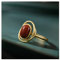 XIANNVQB Ringe Für Damen - Intarsien Roter Achat Ring Weiblich Chinesischer Stil Schmuck Geometrische Retro Mode Öffnungsring Verstellbare Damen Finger Ring Damen Geschenk, S925 Silber, Offen