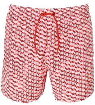 EMPORIO ARMANI Bañador Tipo bóxer para Hombre, Blanco/Rojo Com, S