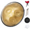GLADFRESIT 432hz Handpan Steel Drum 9 Notes 22inch GOLD Performer in D Minor with handpan stand, handpan case, durable mallets and dust-free cloth (432 Hz)