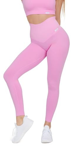 FGM04 Donna - Leggings all-Up (IT, Testo, M, L, Regular, Regular, Standard, Rosa)