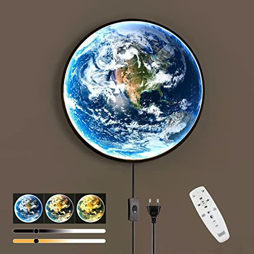 Kinder Wandlampe mit Schalter und Stecker LED Wandleuchte Innen Dimmbar Kinderzimmer Erdlampe Schlafzimmer Nachttischlampe mit Kabel 15W LED Wandbeleuchtung Modern Deko Wandbild mit Beleuchtung